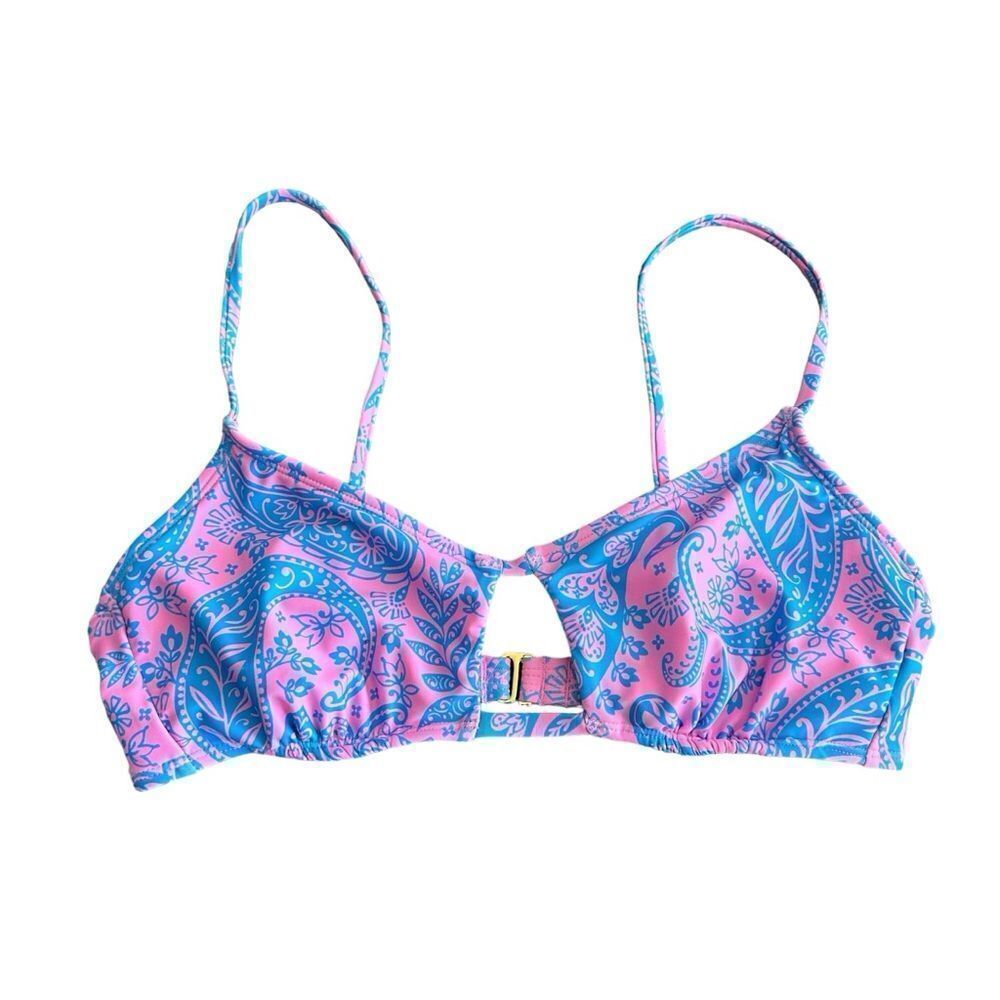 Wild Fable Blue Paisley Pink Hippie Y2K Bikini Swim Top